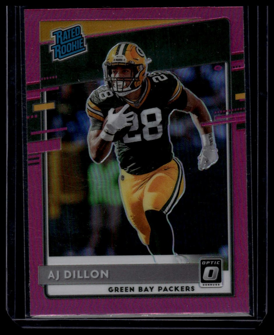 AJ Dillon 2020 Donruss Optic Rated Rookie #174 Pink Prizm RC