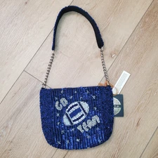 Handmade In India Beaded Viral TJ MAXX Football Go Team Bag Game Day Sports New