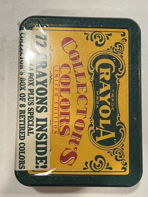 Crayola Collector's Colors Limited Edition Tin Box 72 Crayons 1991 Vtg USA New