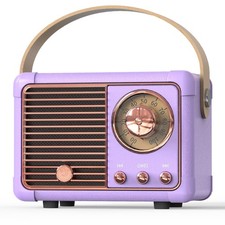 PRUNUS J-999 Retro Bluetooth Speaker,Vintage Decor,Mini Wireless Purple