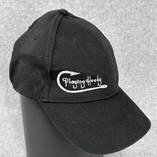 Playing Hooky Black Ball Cap Hat Fishing Made In USA Adjustable Back Bayside