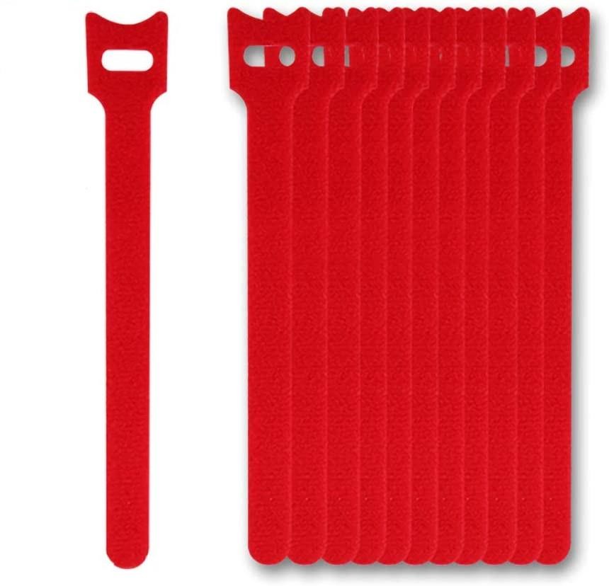Hook& Lopp Red Nylon Cable Ties 12mmx180mm Pack of 10
