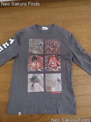 Charles Jeffrey LOVERBOY Langarm T-Shirt Grau Logo Print Fotografie M Gr.