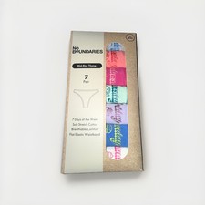 7-Pair NO BOUNDARIES Women s M 8-10 Cotton Thong Mid-Rise Days Of The Week