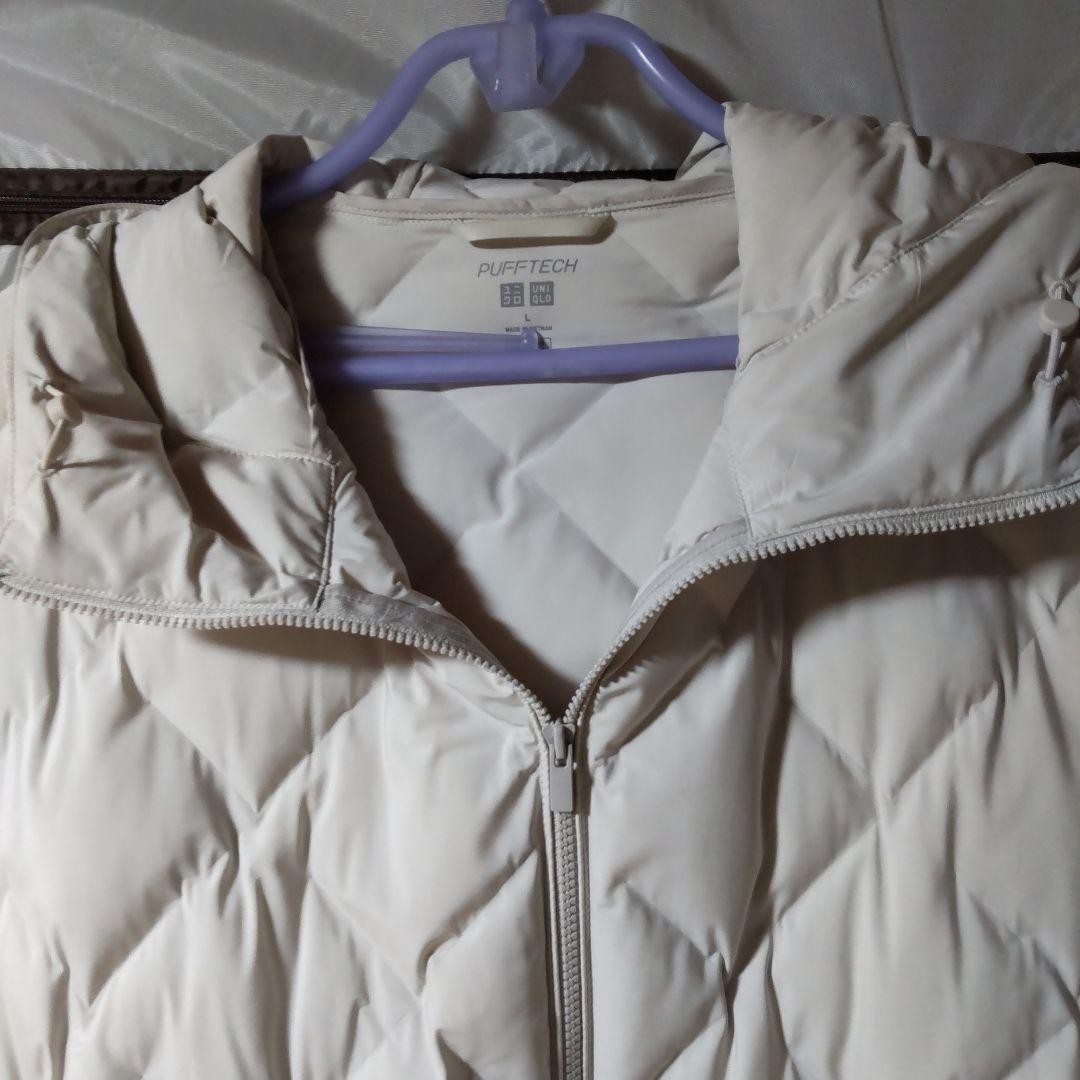 UNIQLO Quilted Pufftech Parka Women L Natural Very Good 61cm Outerwear thumbnail 3