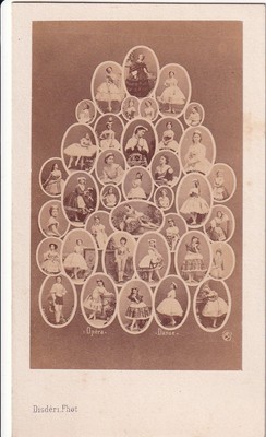CDV Foto Montage Ballerina Tänzerinnen des Balletts der Pariser Oper von Disdéri