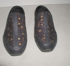 Women's 10 W Easy Spirit Traveltime Leather Fabric Mules Removeable Insoles