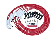 Ton's Spark Plug Wires wt CERAMIC UNIVERSAL LENGTH 45° boot LS 4.8 5.3 6.0L Red
