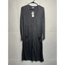 NEW Splendid Gray Button Down Maxi Cardigan Size Small Ashbourne