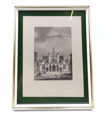 Prosper Brunellière Radierung Paris um 1843 Saint-Germain-l Auxerrois