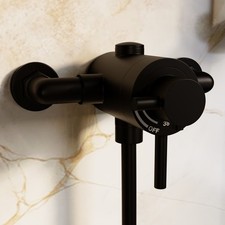 Black 1 Outlet Exposed Thermostatic Shower Valve - Volta VOLMBVLV