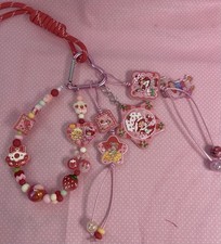 Strawberry Shortcake Beaded Charm Dangle | Decorative Bag Charm & Keychain