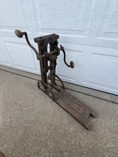 Antique Barn Drill Beam Boring Machine Dual Crank Folding Hand Brace