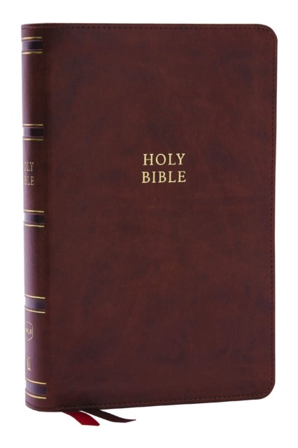 NKJV, Single-Column Reference Bible, Verse-by-verse, Brown Leathersoft, Red