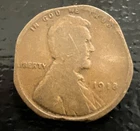 1918-P Mint Error Lincoln Wheat Penny Cent Four Clipped Planchet Flaw  919