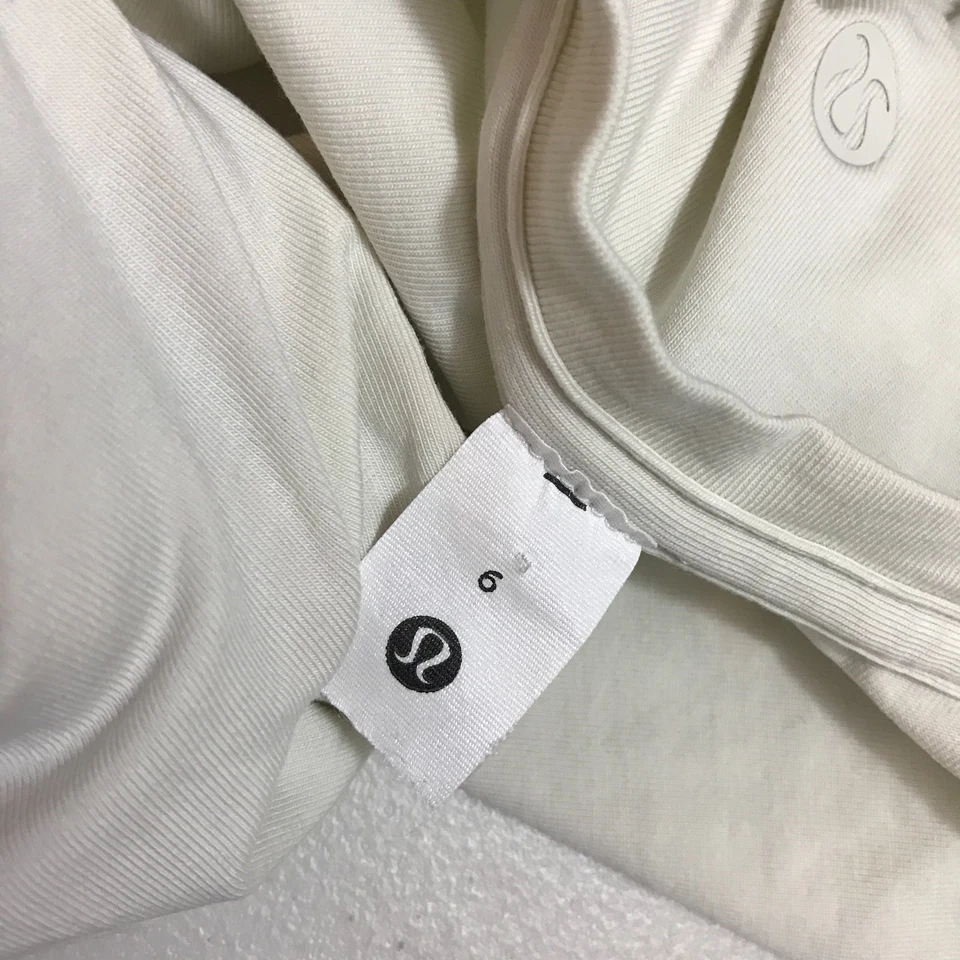 Camiseta Lululemon Manga Larga Pima Mezcla Algodón Calce Relajado Marfil Talla 6 Foto 4 de 4