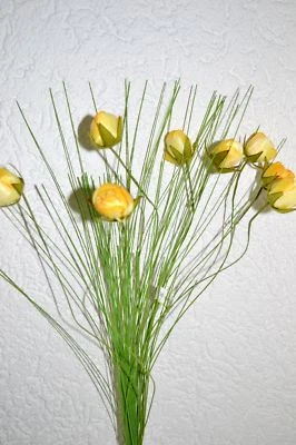 Ranunkel gelb künstlich Kunstblume Deko Basteln Seidenblumen Tischdeko - Bild 1 von 2