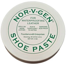 NOR-V-GEN SHOE PASTE Leather Waterproof Conditioner Shoe Boot 4 Oz