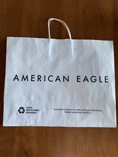 AMERICAN EAGLE #AEJEANS white paper gift shopping bag approximately 17x13.5x7"