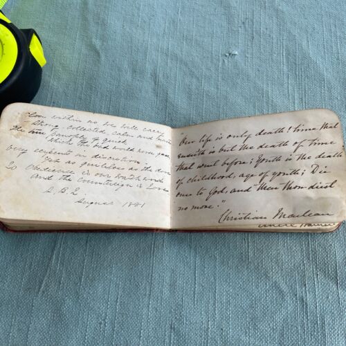 Antikes Autogrammbuch Erinnerung an die Kindheit 1878 persönliche Notizen Geschichte Vintage - Bild 17 von 24