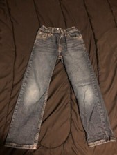 Wrangler Young Boys Classic Straight Blue Denim Adjustable Waist Jeans Size 7Reg