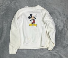 Vintage 90s Mickey Mouse Pullover Sweatshirt Men s Size Large White