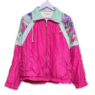 Windschutzjacke Sergio Tacchini Vintage Rosa Und Grün A Fantasie Kunst Alter 80