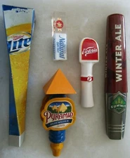 5 LOT OF VARIOUS BREWERY BEER TAP HANDLES 