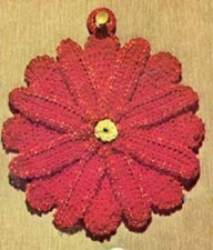 Vintage Crochet Poinsettia Potholder PATTERN ONLY