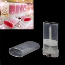 2/4PCS 15ml DIY Clear Empty Oval Flat Tubes Deodorant Lip Balm Containers