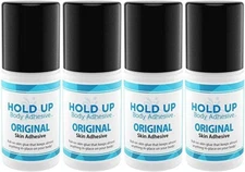 HOLD UP BODY ADHESIVE Panty hose glue socks Butt Glue Roll On It Stays - 4 Pack