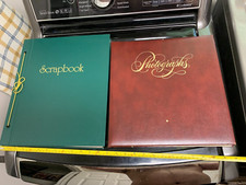 2 lot 1970  s green 12 x 14.5 Scrapbook Album  Photograph album