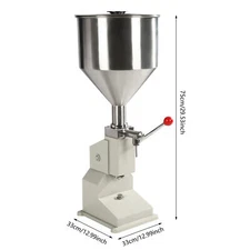 Liquid Filling Machine 5-50ml Manual Cosmetic Cream Paste Lotion Filler w/Hopper