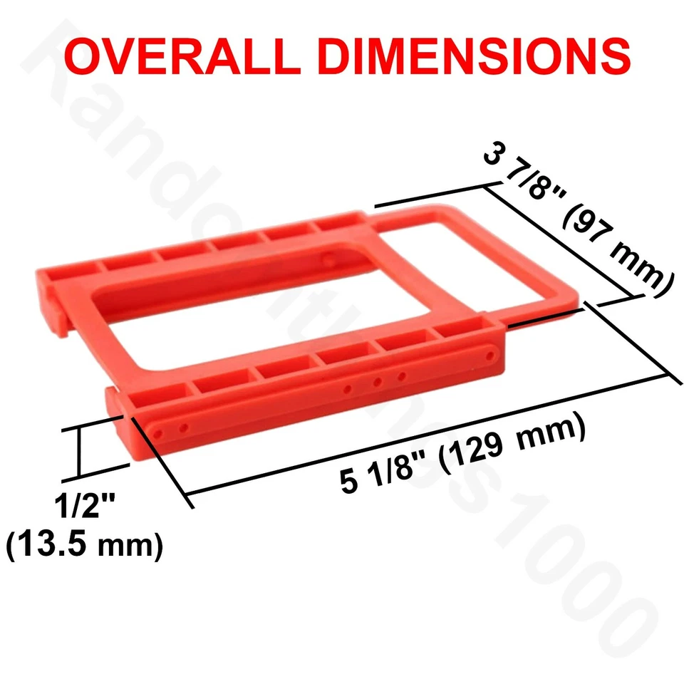2.5" to 3.5" Bay SSD HDD Plastic Hard Drive Mounting Bracket Adapter Tray Red - Image 3 of 4