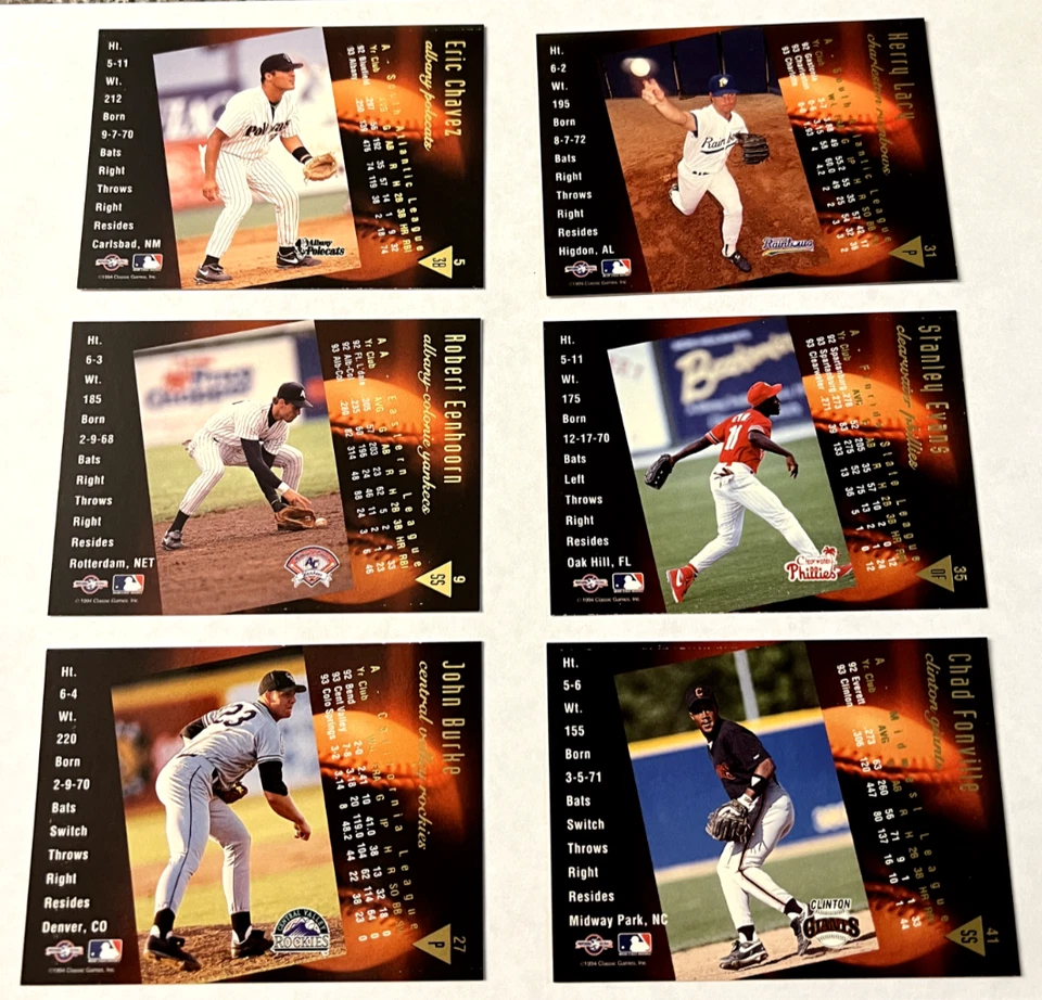 1994 Classic Best Gold #5 Eric Chavez Albany Polecats 3rd Base - Image 4 of 4