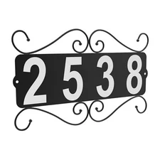 Metal Address Plaque Address Number Waterproof Horizontal & Vertical Mounted ...