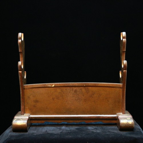 Katana rack Meiji laca dorada, maki-e elevado y nácar con incrustaciones - Imagen 12 de 12