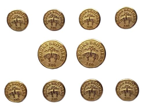 Brooks Brothers by Waterbury Gold Brass Blazer Buttons Set Golden Fleece Men's