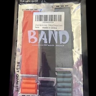 3PACK  Band Alpine Loop for Apple Watch 42/44/45/49MM orange, black and gray