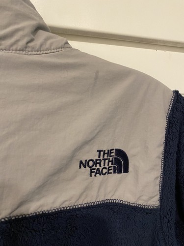 The North Face Fleece Jacket Youth Large Navy Gray Full Zip Fuzzy Boys Girls - Picture 3 of 9