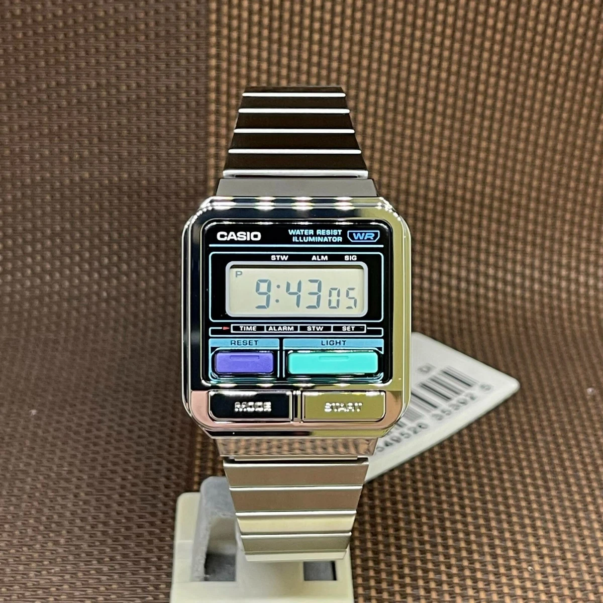 Casio Vintage A120WE 1A Silver Stainless Steel Digital Casual Unisex Dress Watch
