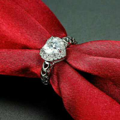 0.86Ct Heart Cut Moissanite Halo Women Anniversary Gift 925 Sterling Silver Ring