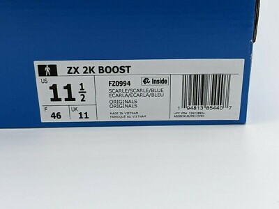 NWB Adidas Originals ZX 2K Boost Mens Size 11.5 Blue Red