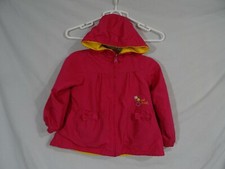 OshKosh Hooded Zip Up Windbreaker Reversible jacket Pink Yellow 2/3T