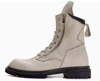 New Men Retro Lace up Motorcycle Ankle Boots Leather Winter Shoes