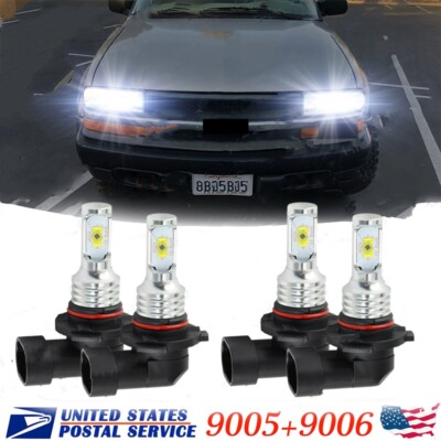 For Chevy S10 1998 - 2002 2003 6000K LED Headlight High&Low Bulbs Combo 4pcs