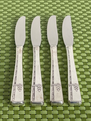 Oneida GRENOBLE Prestige Silverplate 4 Grille/Viande Knives 1938 Flatware 8 3/8"