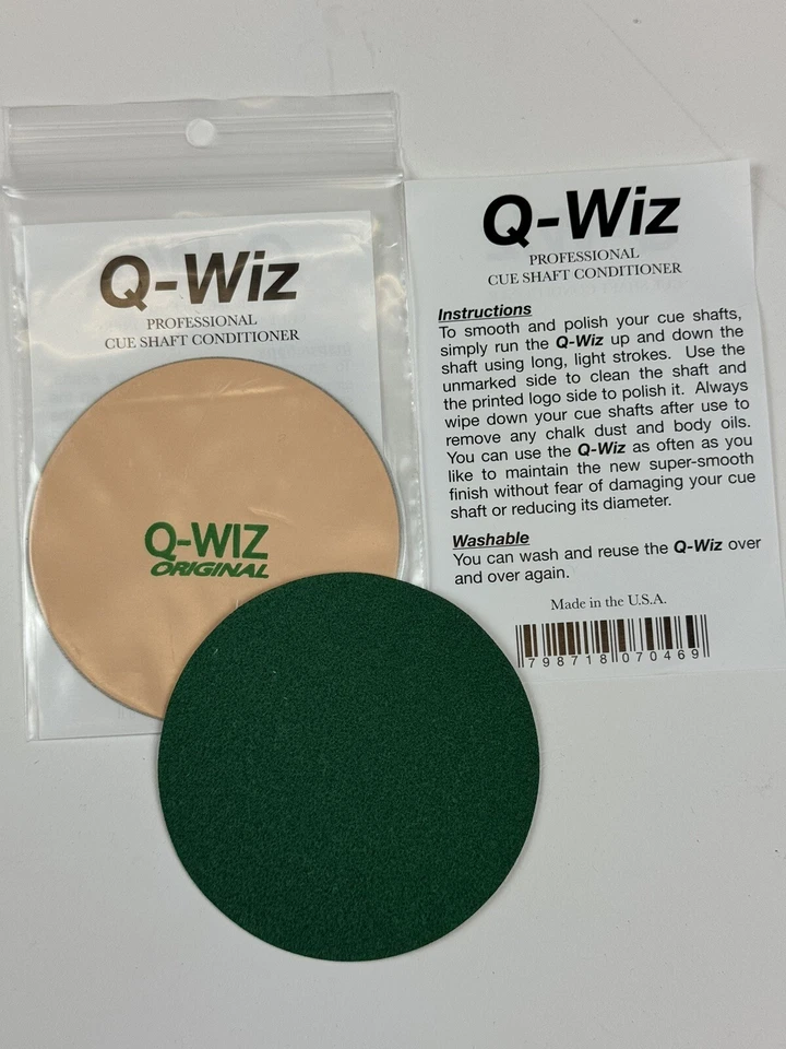 Q-Wiz Shaft Conditioner/Polisher - Pool Cue Care Smoothing Accessory-Ships fast