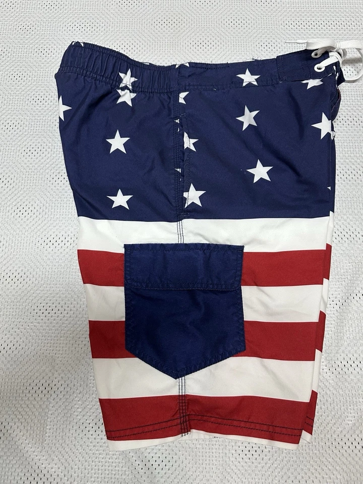 Pantalones Cortos Bandera EE. UU. Para Hombres M Estrella Patriótica Lentejuelas Rojo Blanco Azul 4 de Julio Foto 2 de 4