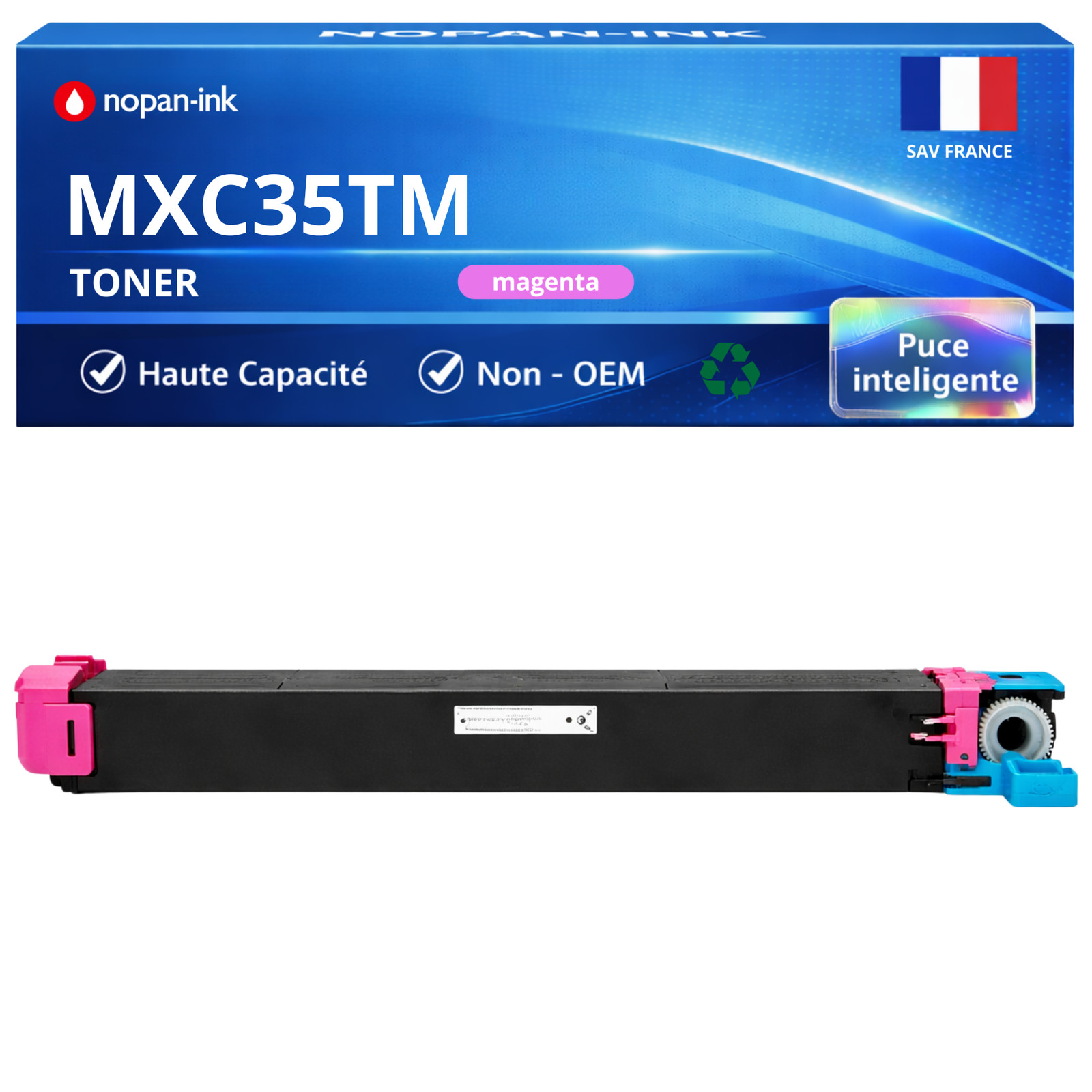 Toner compatible Sharp MXC35TM magenta cartouche laser pour imprimante de bureau MXC
